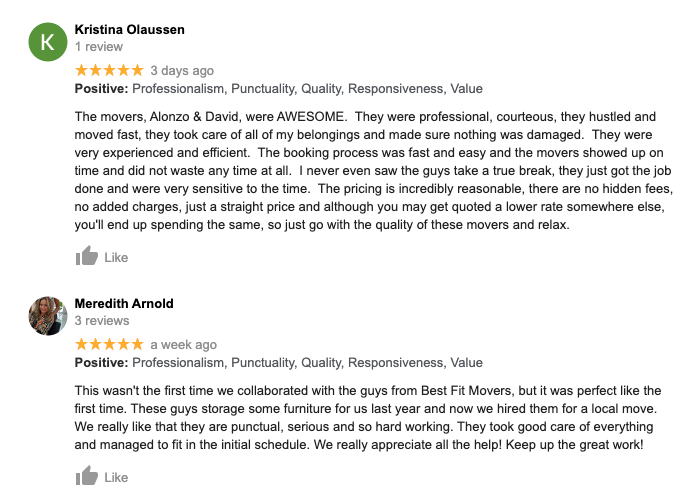 Reviews for Vista Movers