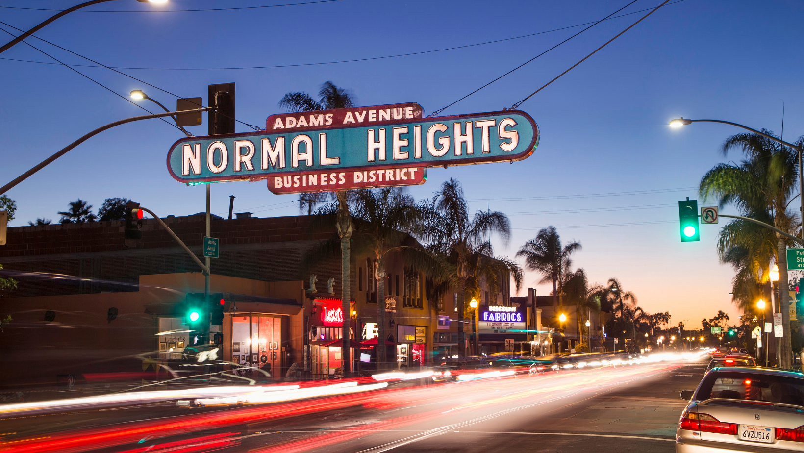 normal heights sign over the street